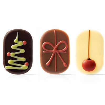 Chocolade Kerst Assortiment (puur, melk, wit)