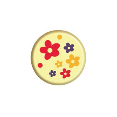 Chocolade Bloemen Rond (wit)