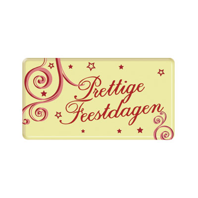 Chocolade Ornament Prettige Feestdagen (wit)