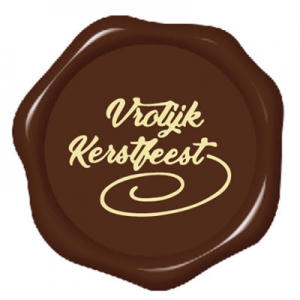 Chocolade Zegel Vrolijk Kerstfeest (puur)