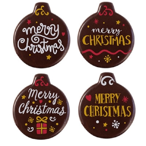 Chocolade Kerstballen Merry Christmas (4 soorten)